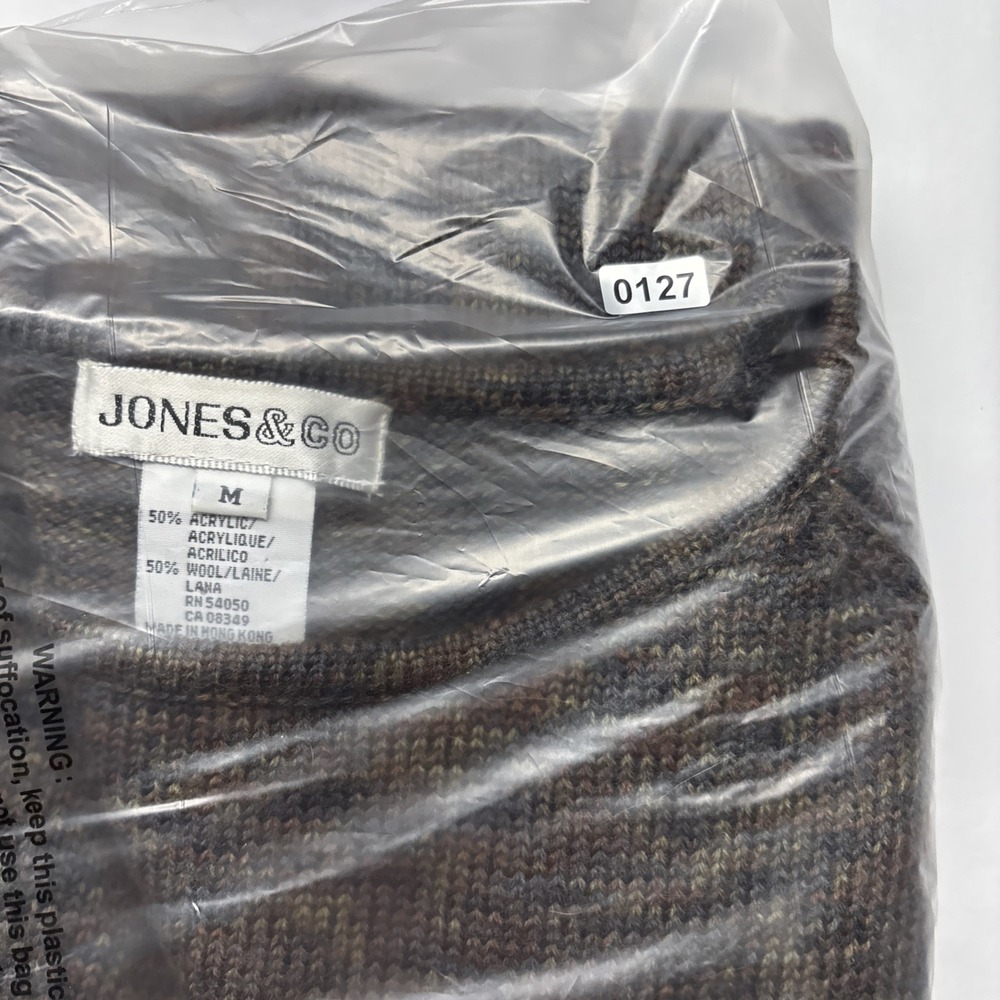 Jones & Co Wool Sweater Large Brown Knit With Hints Of Green - Picture 8 of 9